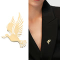 Polished Flying Dove Brooch in Gold or Silver Tone view 2