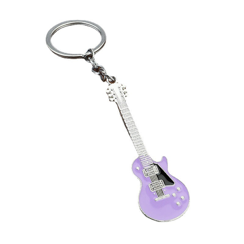 Metal Enamel Guitar Keychain Gift Bag Charm Accessory
