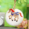 Blue-Horse White-Pompom
