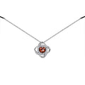 Silver Interlock Heart CZ Pendant Necklace Blue Red view 5