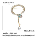 Crystal Snake Brooch with Teardrop Dangle in Four Colors view 7