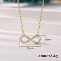 Gold Tone Clear Stone Infinity Pendant Necklace Jewelry view 5