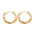 Rounded Sculpted Hoop Earrings In Gold And Silver Tones view 5