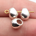 Two Size Smooth Egg Shaped Large Hole Bead Metal Jewelry Making Component view 3