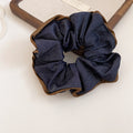 Navy Denim Hair Claw Clips Scrunchies Four Styles Brown Trim view 9