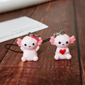 Pink Axolotl Figure Phone Strap Charms in Two Poses view 2