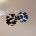 Leopard And Marbled Round Resin Disc Stud Earrings view 8