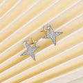 Pavé Star Stud Earrings in Silver Tone and Two Tone Styles view 6