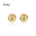 Large Polished Dome Ball Stud Earrings Gold Silver view 2