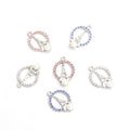 Crystal Eiffel Tower Pearl Alloy Charm Pendants for Jewelry Making view 3