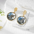 Irregular Gold Dried Flower Resin Stud Earrings Four Styles view 5