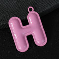 Puffy Stitched Enamel Letter H Charm Pendant Eight Colors view 2