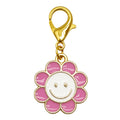 Enamel Smiley Face Flower Charm Gold Lobster Clasp Six Colors view 10