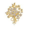 Gold Tone Money Tree Crystal Metal Brooch Pin for Jackets and Lapels view 1