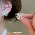 Enamel Bow Stud Earrings in Three Pastel Colors Decorative Jewelry Accessory view 4
