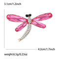 Crystal Dragonfly Brooch Rhinestone Body Green or Pink view 7