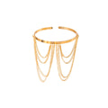 Gold and Silver Draped Multichain Upper Arm Cuff Jewelry view 5