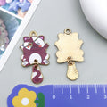Zinc Alloy Cartoon Cat Movable Tail Charm Pendant for DIY Earrings Necklace Keychain