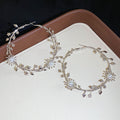 Large Floral Vine Hoop Earrings in Delicate Gold and Silver Tones view 7