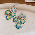 Vintage Style Floral Print Disc Drop Earrings in Six Patterns view 8
