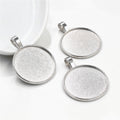 Slim Round Round Pendant Bezel Blank for Cabochon Craft view 6