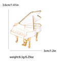 Miniature Grand Piano Brooch in Black or White Enamel view 6