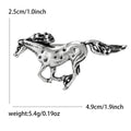 Textured Running Horse Metal Brooch in Silver or Gold Tone view 5
