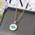 Gold Tone Colorful Lash and Teardrop Evil Eye Pendant Necklaces view 9