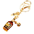 Jeweled Wine Bottle Keychains in Three Red and Braided Loop Configurations view 5