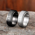 Greek Key Spinner Band Ring Black Steel Metal Alloy view 3