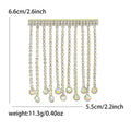 Crystal Chain Fringe Bar Brooch in Gold and Silver Tone view 6