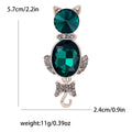 Jeweled Cat Brooch With Bow And Dangling Tail In Two Colors view 7