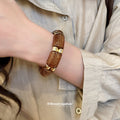 Acrylic Glitter Geometric Stretch Bracelet Gold Spacers 5 Colors view 3