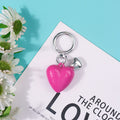 Glossy Resin Puffy Heart Keychain with Mini Charm Accent view 7