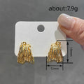 Gold Silver Multi Strand Twisted C Hoop Stud Earrings view 4