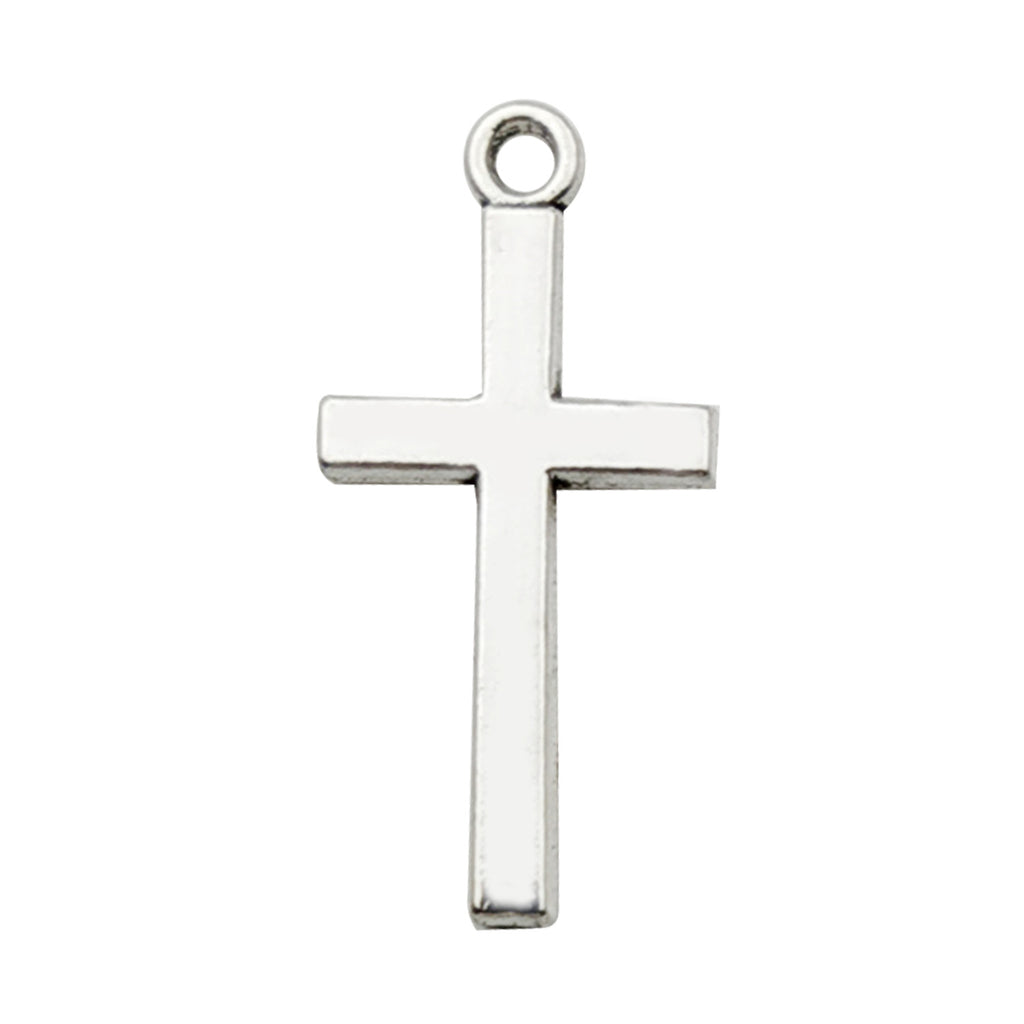 Antique Silver Zinc Alloy Cross Heart Cross Charm Pendant for DIY Earrings Necklace
