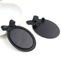 Bow Top Oval Brooch Bezel Settings in Three Finishes view 6