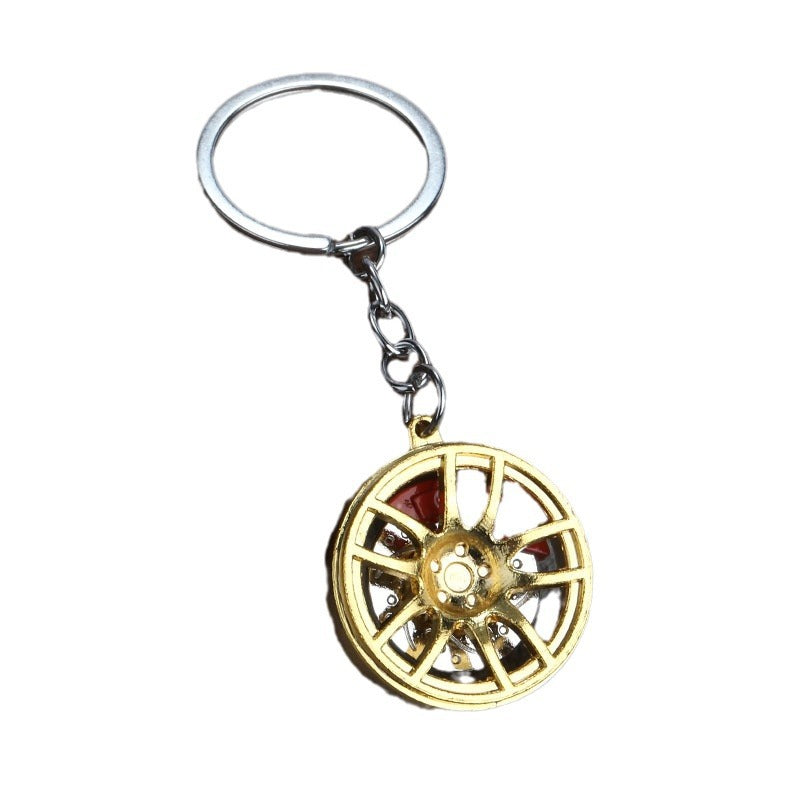 Metal Wheel Rim Tire Keychain Creative Car Accessory Gift