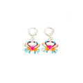 Orange and Blue Colorful Crab Leverback Dangle Earrings view 5