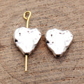 Antique Silver Hammered Heart Small Hole Metal Bead view 2