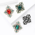 Baroque Oval Gem Crystal Brooch in Five Color Options view 4