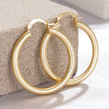 Gold Large Textured Hoop Earrings Five Styles Metal Alloy view 3