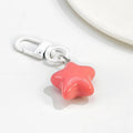 Puffy Five Point Star Resin Keychain With Lobster Clasp And Split Ring view 9