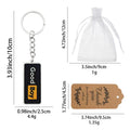 Good Boy Black Rectangular Tag Keychain With Silver-Tone Ring view 2