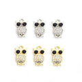 Black Eye Rhinestone Owl Pendant Charms in Two Finishes view 2