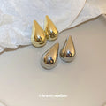 Smooth Teardrop Metal Stud Earrings For Women Jewelry view 3
