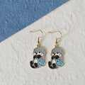 Enamel Gray Sea Lion Drop Earrings Two Cute Styles view 6