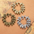 Hollow Olive Branch Pendant Charm 40x39mm
