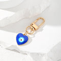 Gold Tone Heart Enamel Evil Eye Clip Keychains in Six Colors view 2