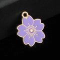 Enamel Cherry Blossom Flower Charm Pendant Seven Colors view 6